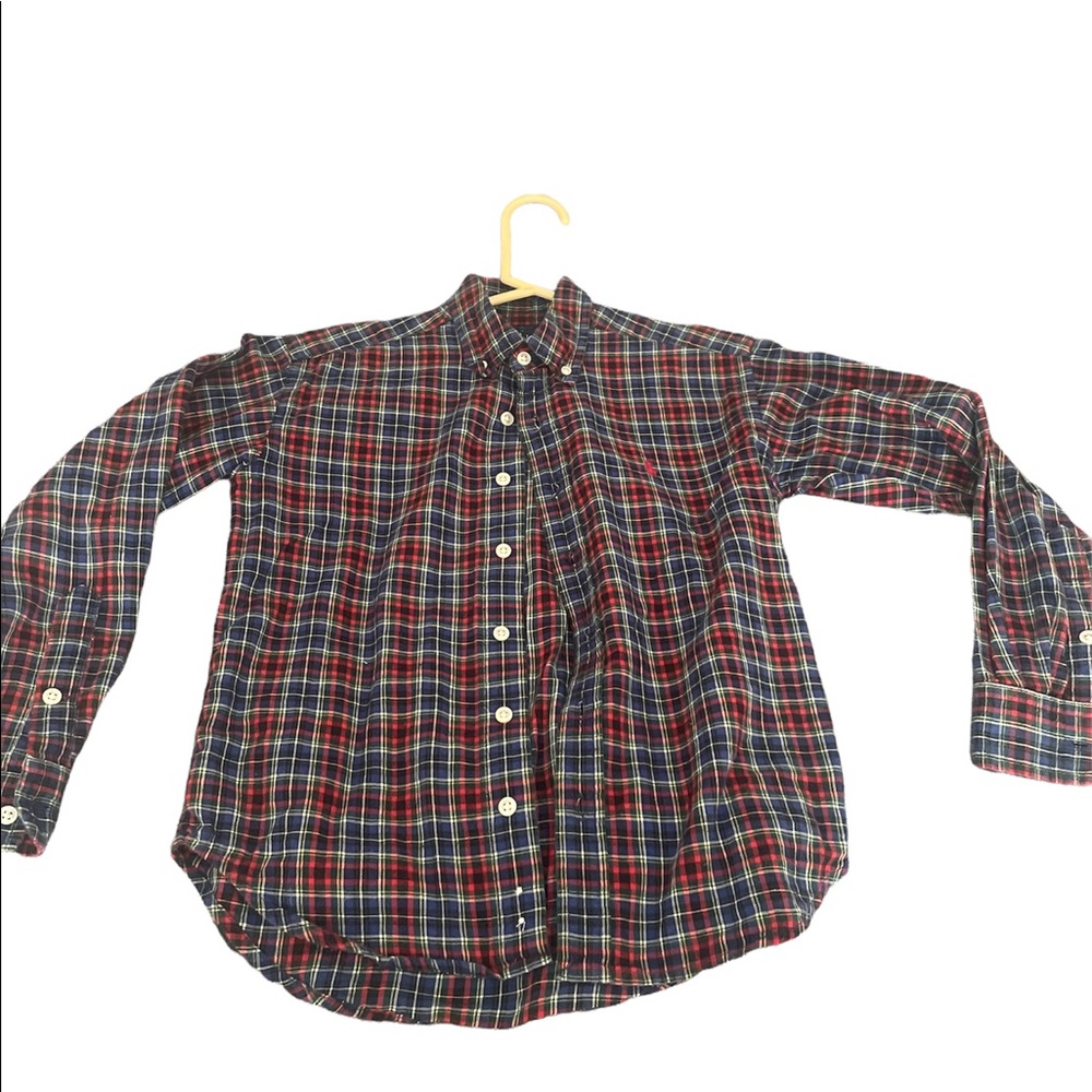Ralph Lauren Flannel Button Up, Kids Size Small, Multicolored as pictured